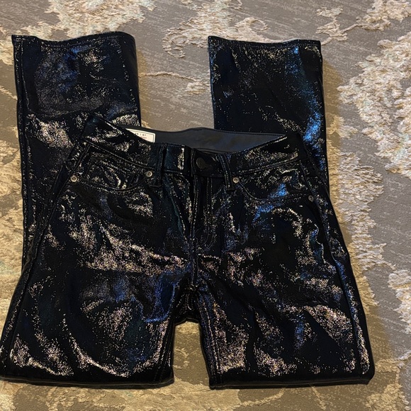 GAP Denim - GAP-Shimmering Black Women's Vegan Leather Pants